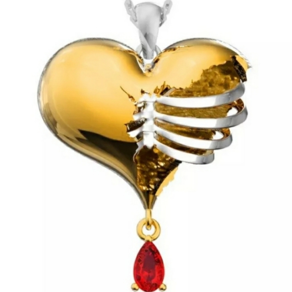 Broken heart keychain